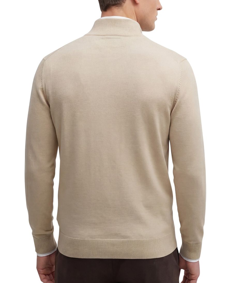Boss Black Ebenji half zip trui beige