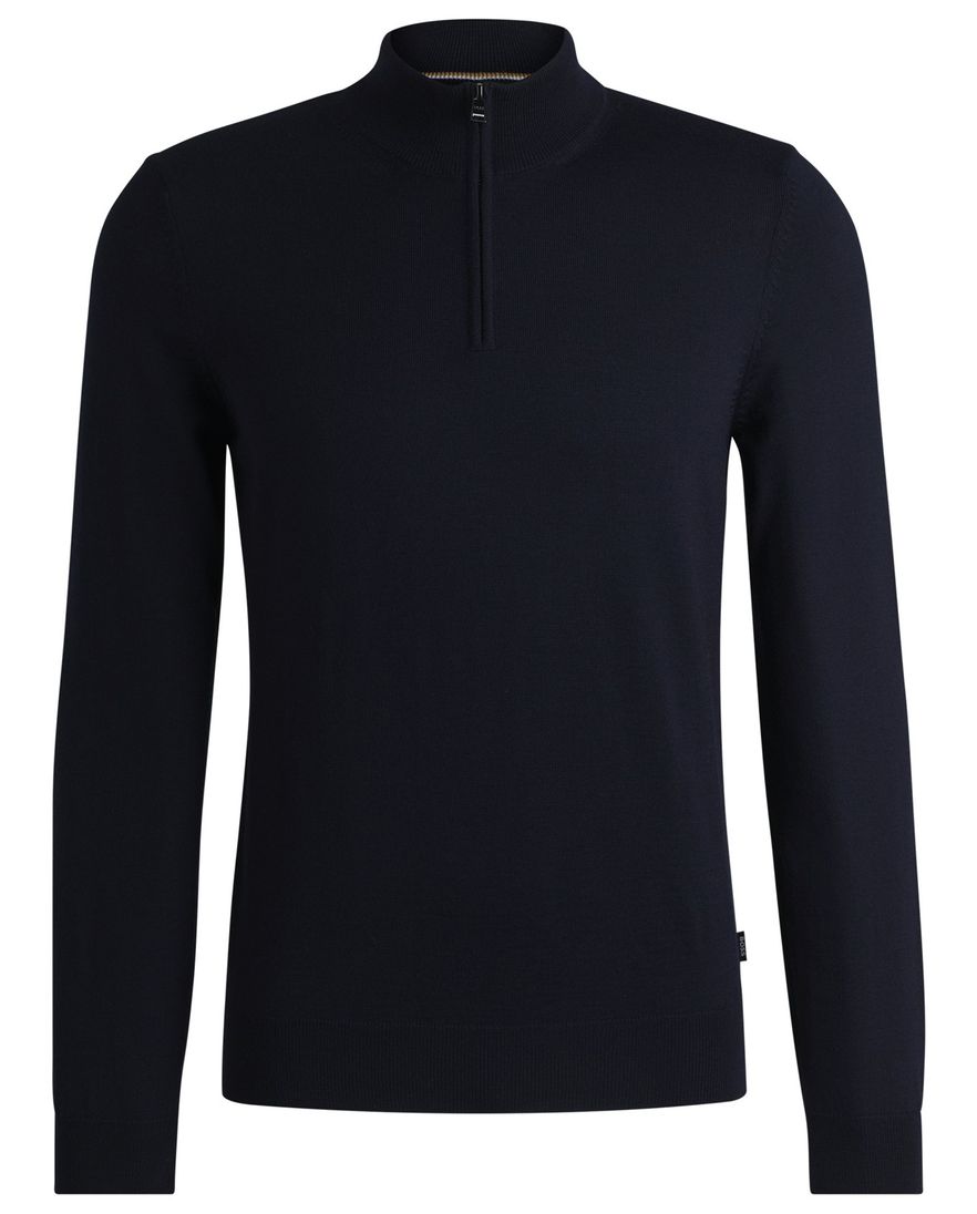 Boss Black trui donkerblauw half zip