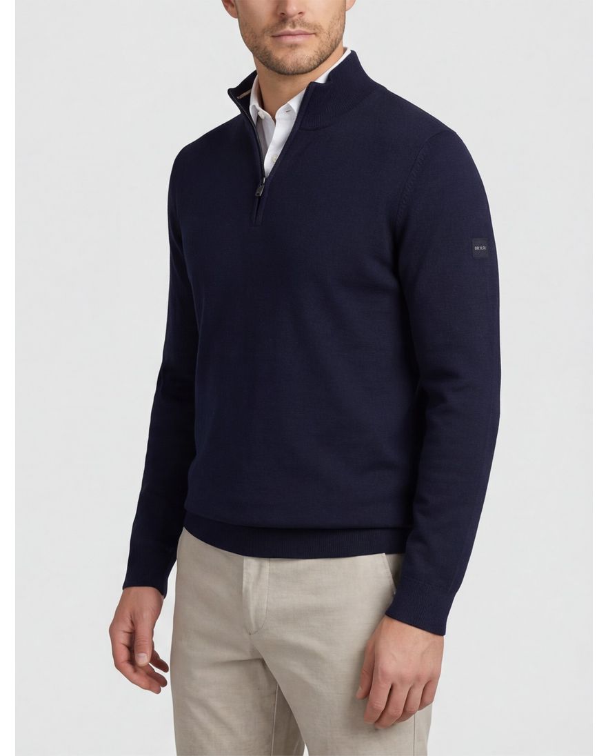 Boss Black trui donkerblauw half zip