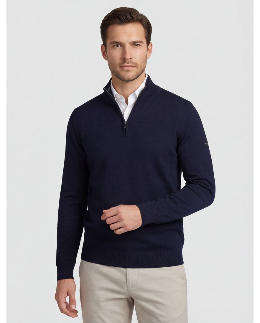 Boss Black trui donkerblauw half zip