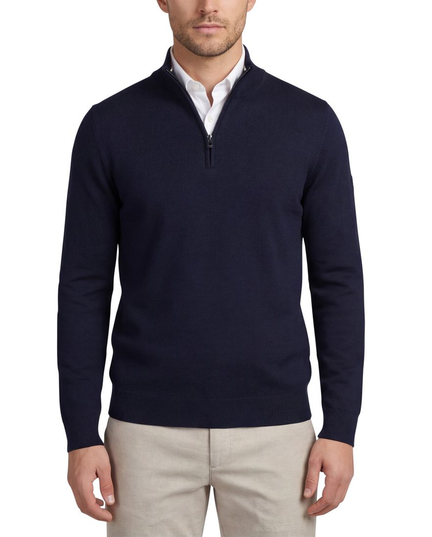 Boss Black trui donkerblauw half zip