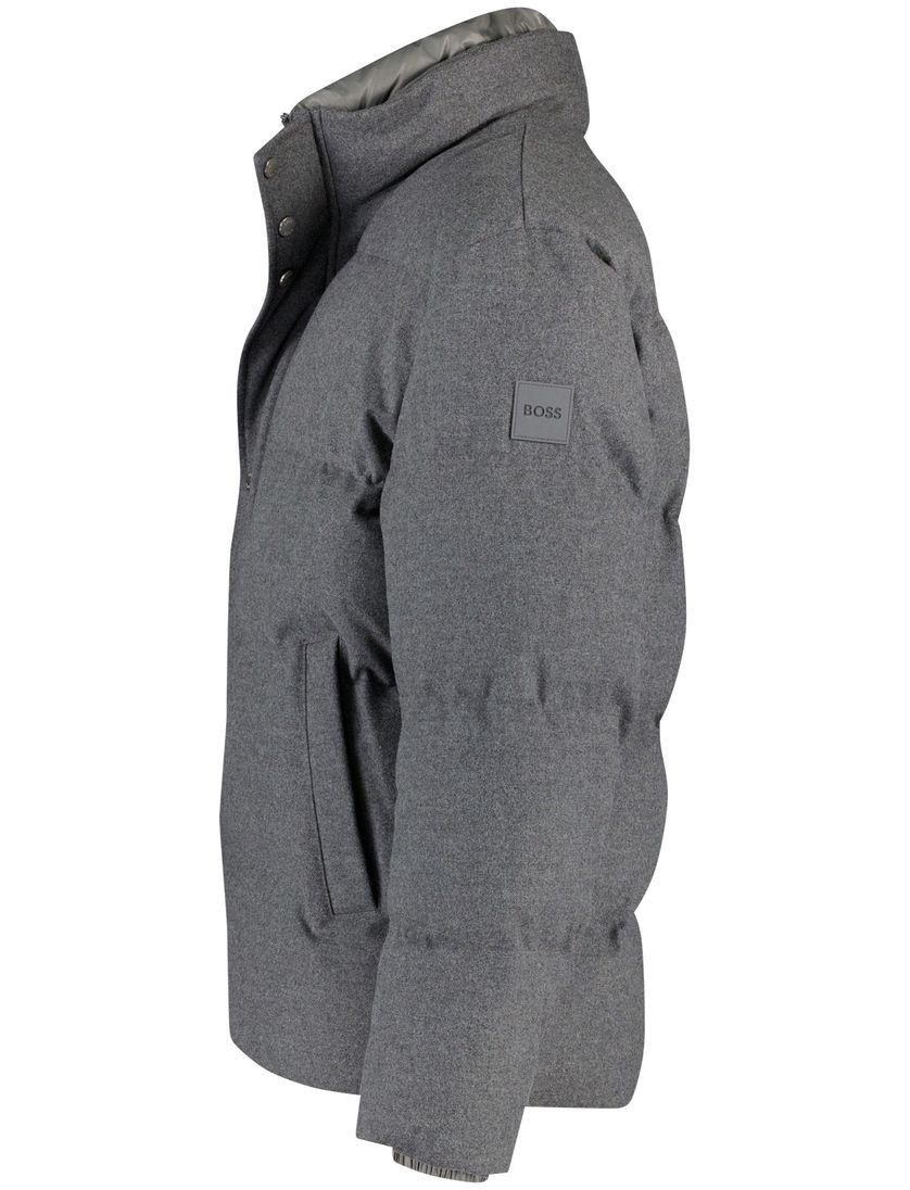 Boss Black premium down winterjas grijs