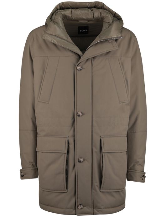 BOSS Black winterjas H-Detoni bruin effen