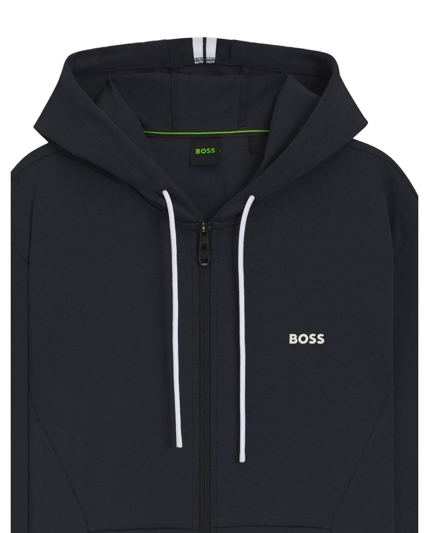 BOSS Green FZ Hoodie Zone sweatvest donkerblauw B&T