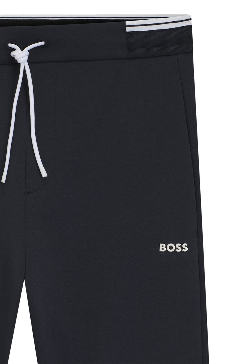 jogginbroek BOSS Green donkerblauw effen katoen