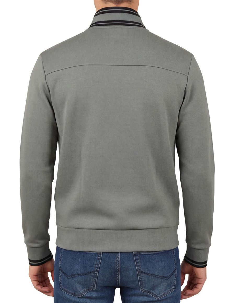 Boss Green Vest Groen zwarte opstaande kraag effen