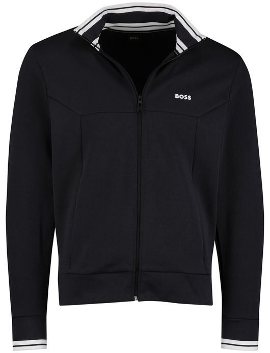 Boss Green Vest donkerblauw witte opstaande kraag