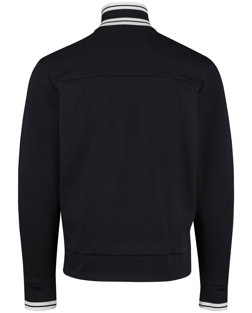 Boss Green Vest donkerblauw witte opstaande kraag effen