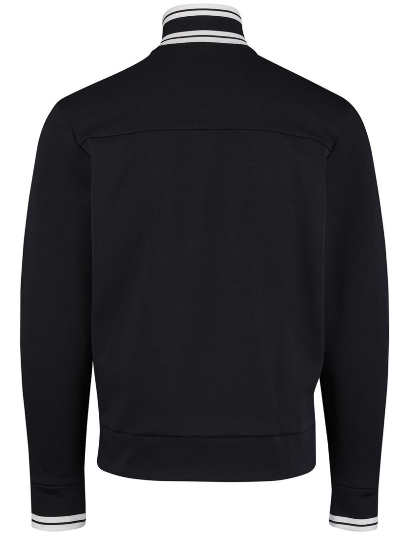 Boss Green Vest donkerblauw witte opstaande kraag katoen