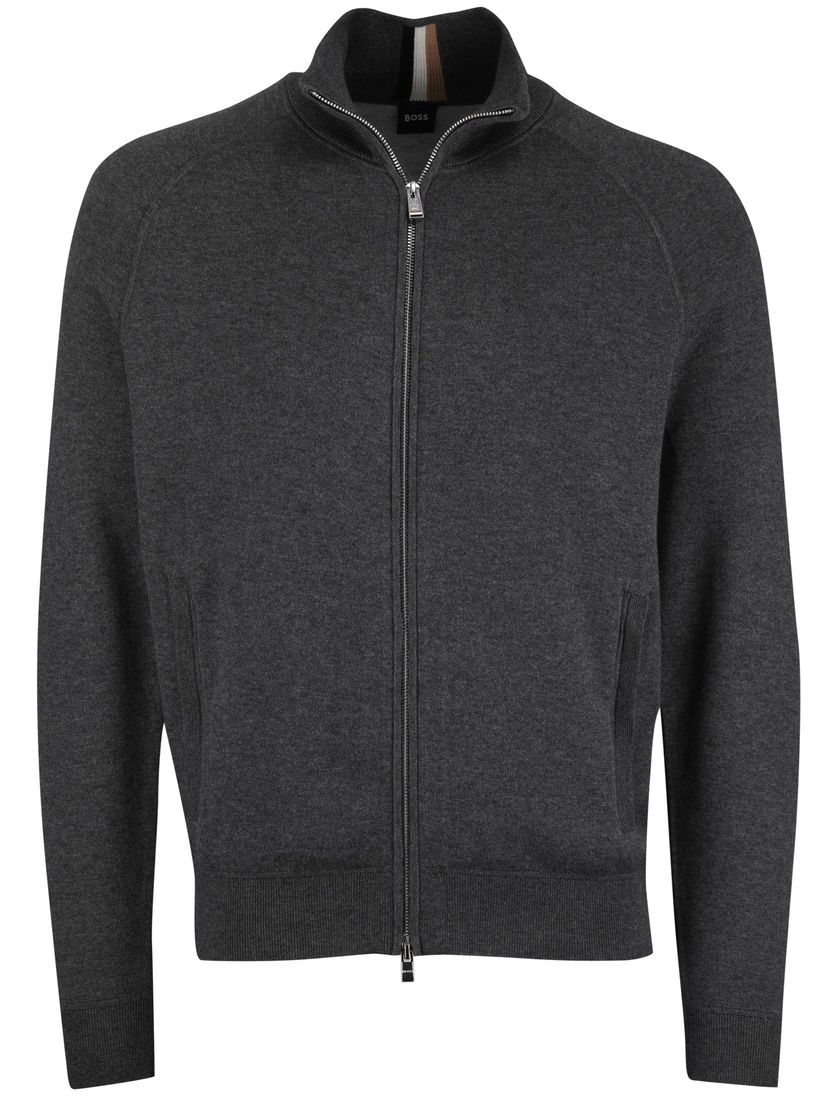 katoen vest Boss Black grijs