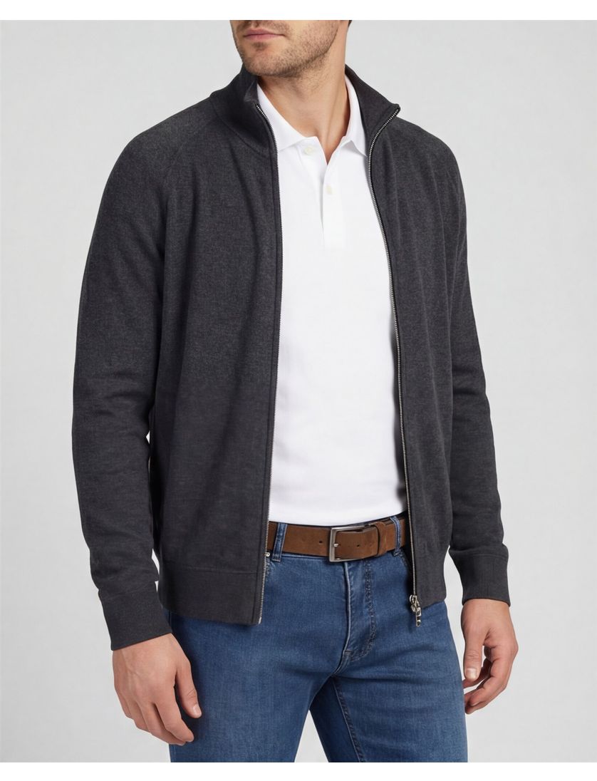 katoen vest Boss Black grijs