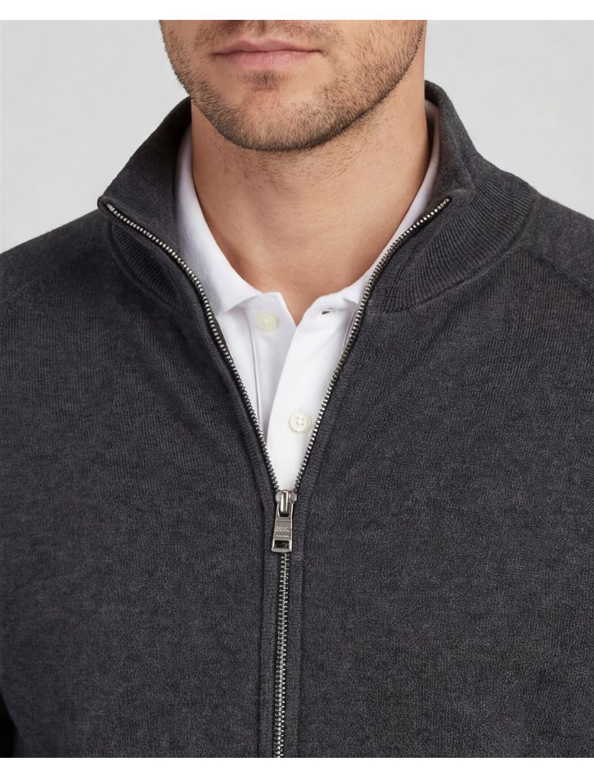 katoen vest Boss Black grijs