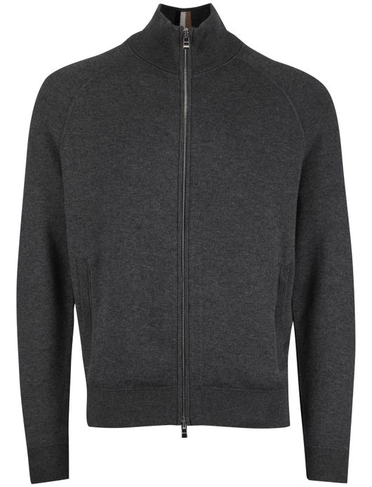 Boss Black vest katoen grijs