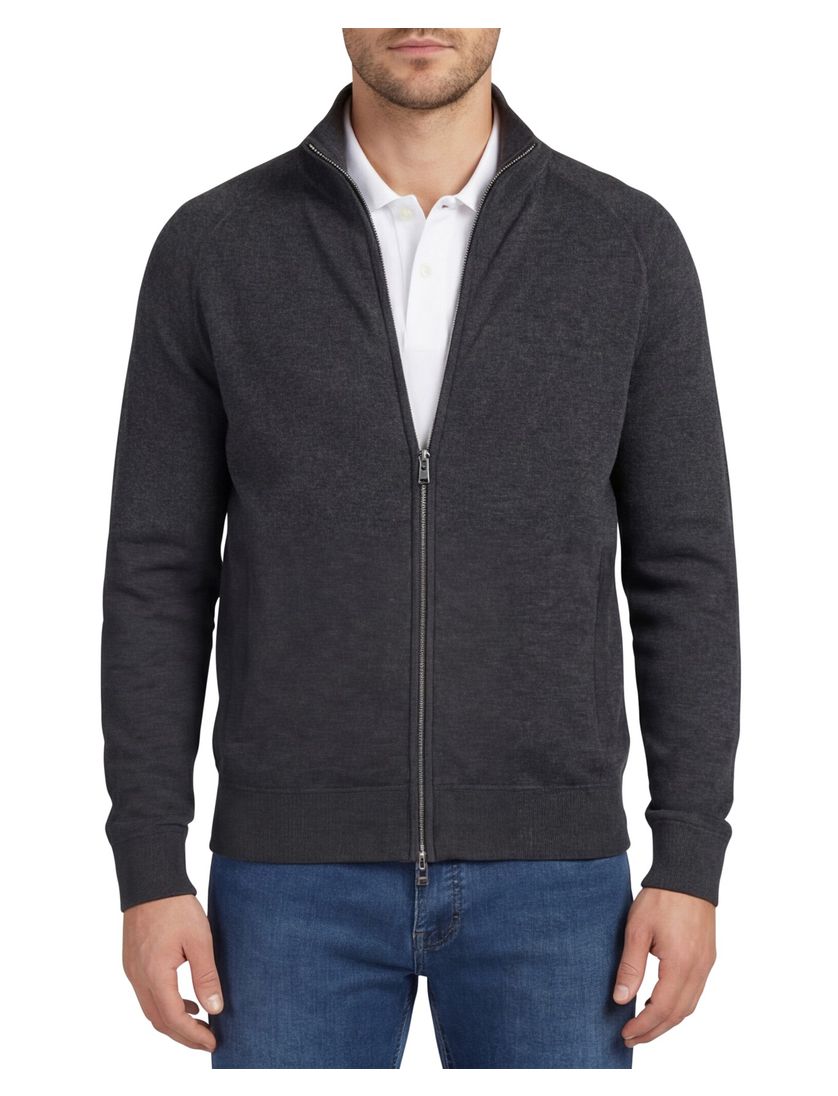 katoen vest Boss Black grijs