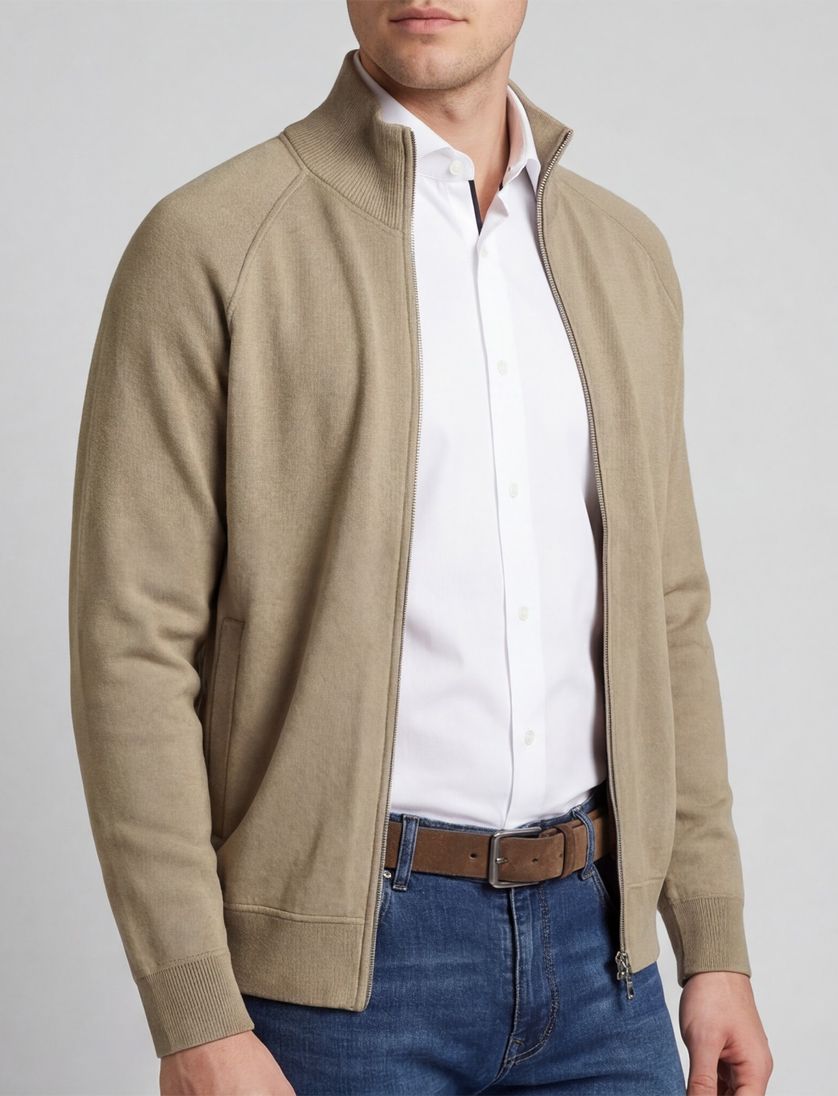 BOSS Black H-Idino vest bruin katoen regular fit zonder capuchon