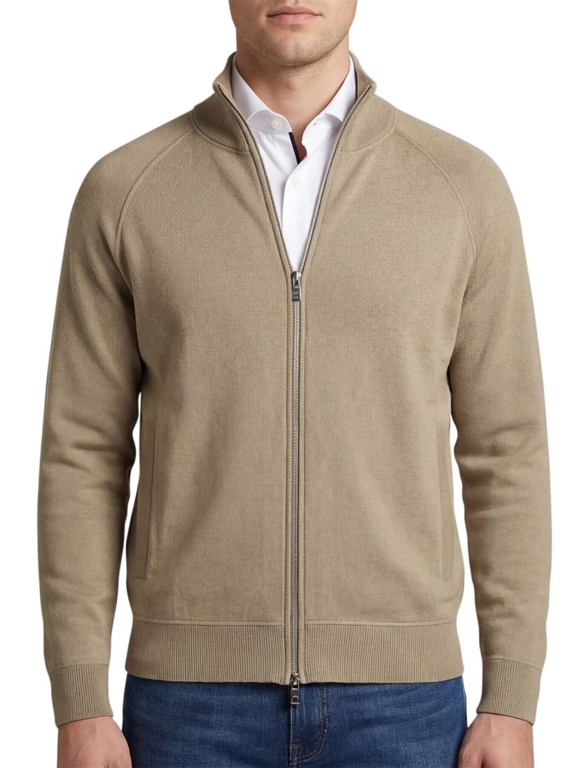 BOSS Black H-Idino vest bruin katoen regular fit zonder capuchon