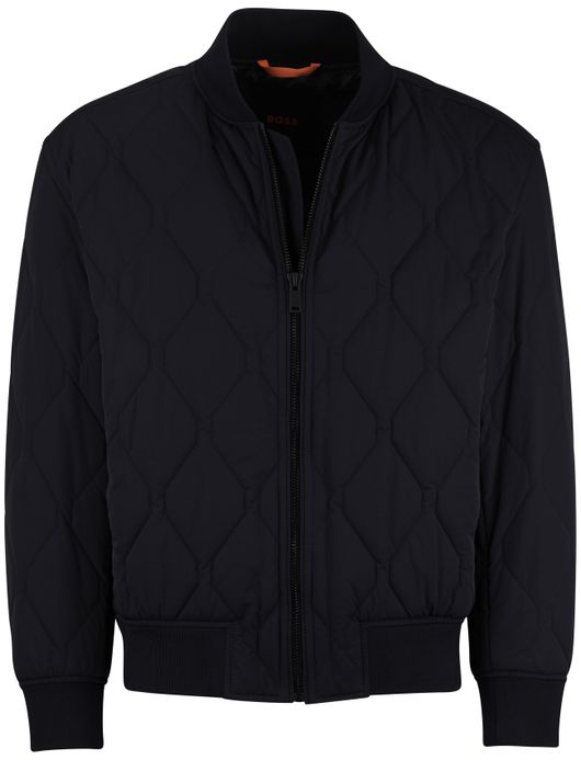 Boss Orange Osnape Bomberjack jas donkerblauw gevoerd patroon