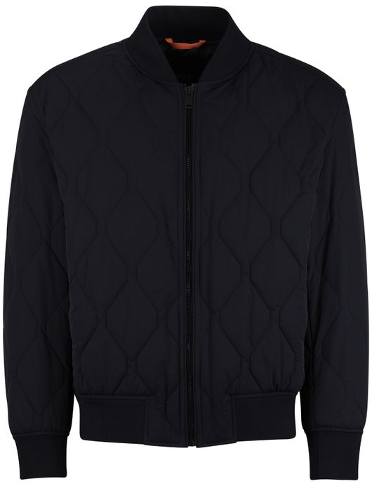 Boss Orange Osnape Bomberjack jas donkerblauw gevoerd patroon