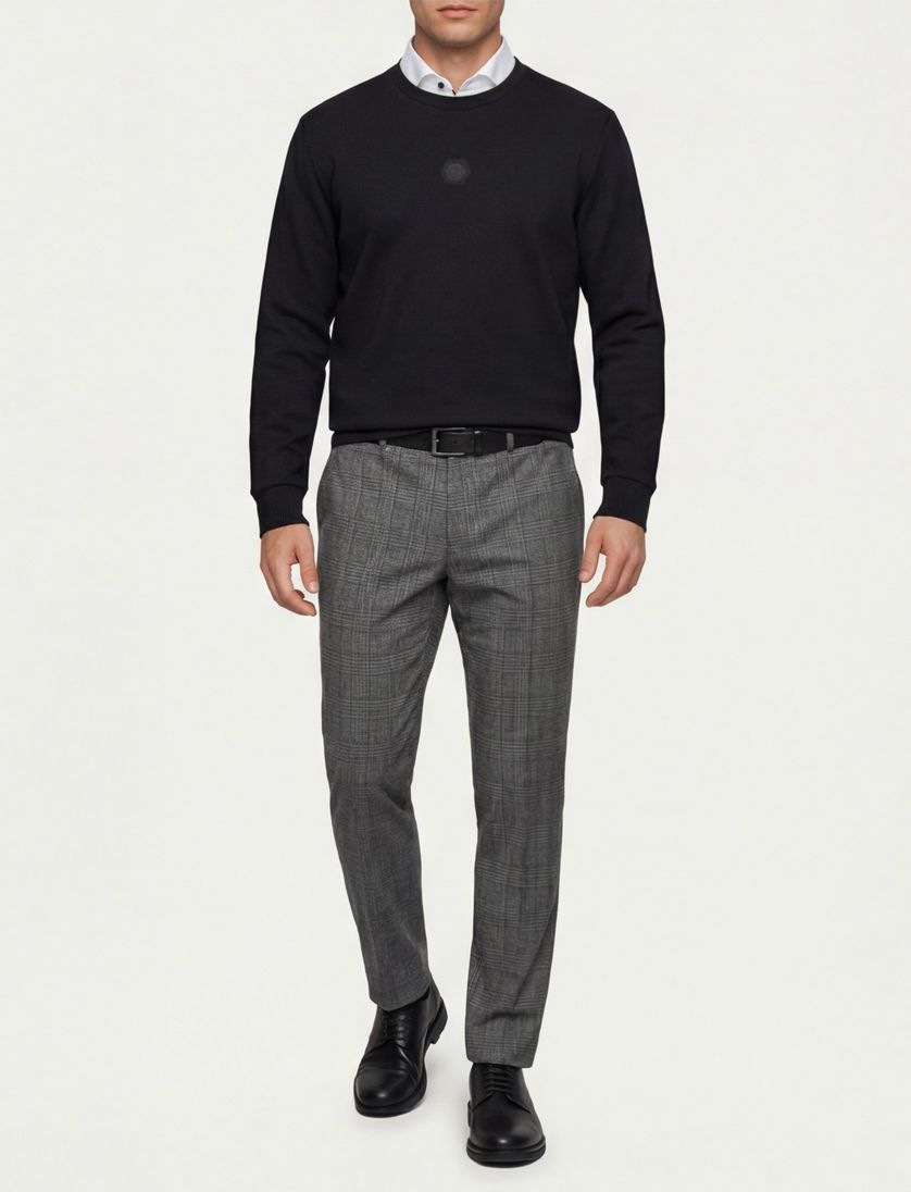 BOSS Green trui ronde hals zwart 100% katoen