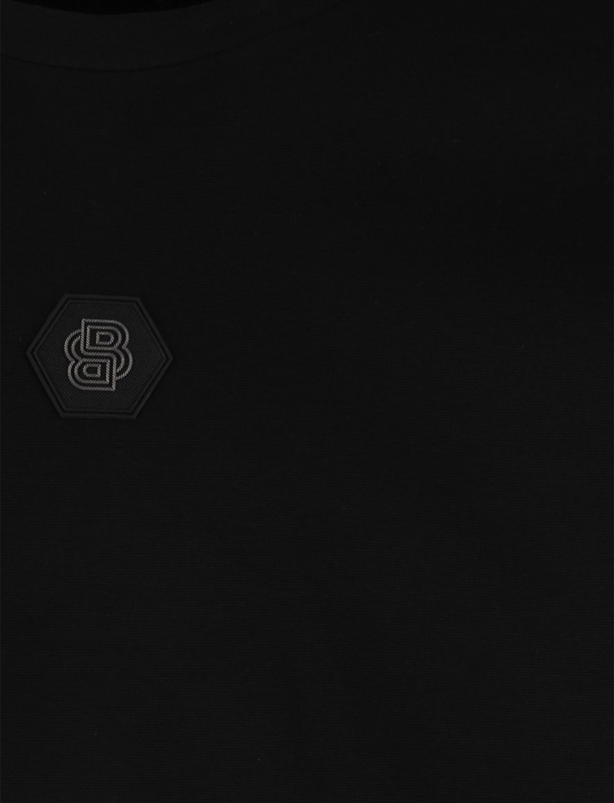 BOSS Green trui ronde hals zwart effen