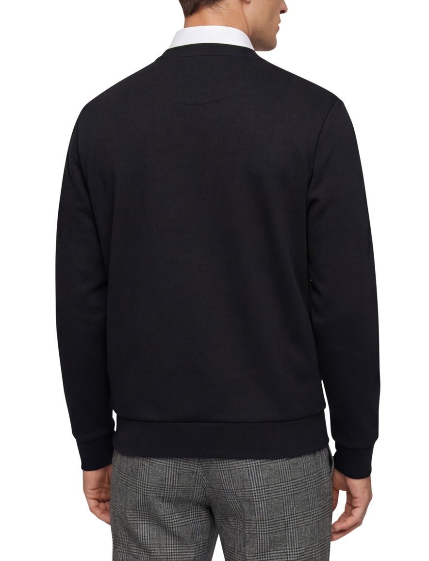 BOSS Green trui ronde hals zwart effen