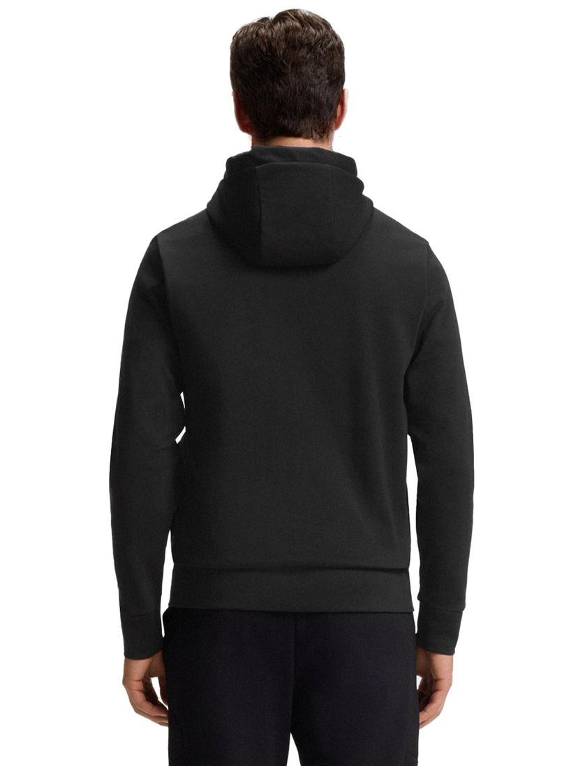 Boss Green vest zwart effen met capuchon regular fit