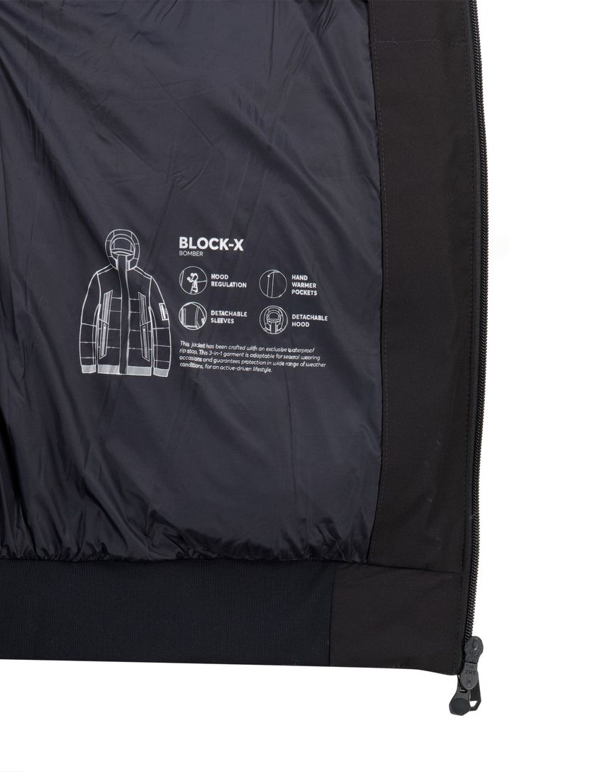 Winterjas Boss Green zwart puffer met capuchon