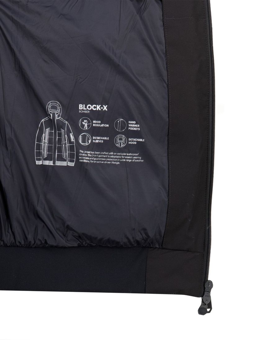 Winterjas Boss Green zwart puffer met capuchon