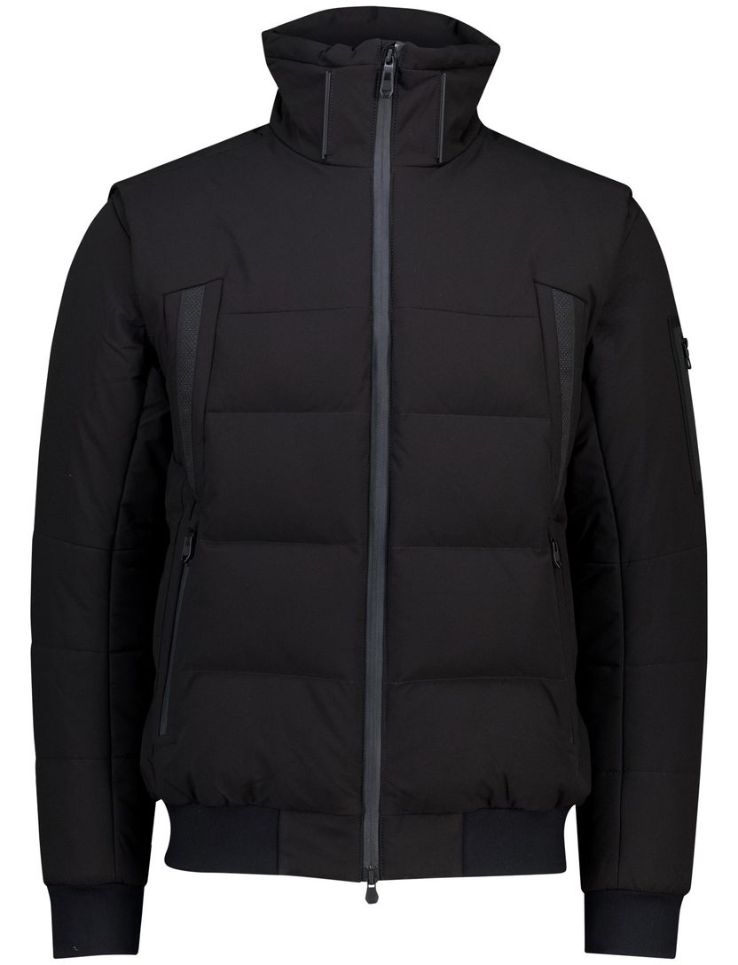 Winterjas Boss Green zwart puffer met capuchon