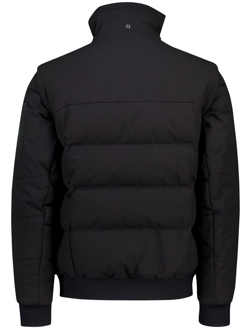 Winterjas Boss Green zwart puffer met capuchon
