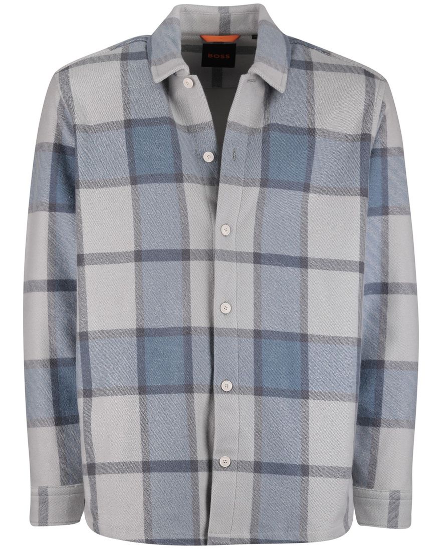 Boss Orange locky 2 overshirt geruit blauw