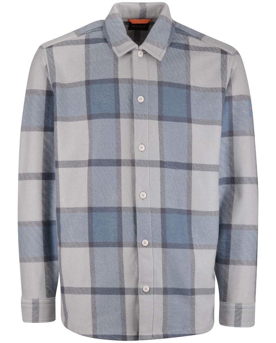 Boss Orange locky 2 overshirt geruit blauw