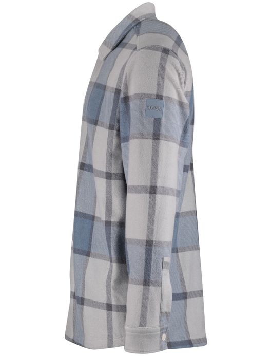 Boss Orange locky 2 overshirt geruit blauw