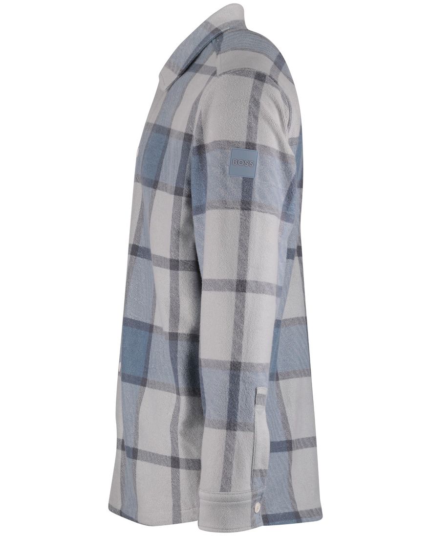 Boss Orange locky 2 overshirt geruit blauw