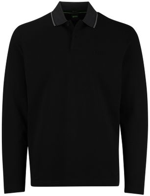 Hugo Boss Boss Green Plisy polo lange mouw zwart katoen effen