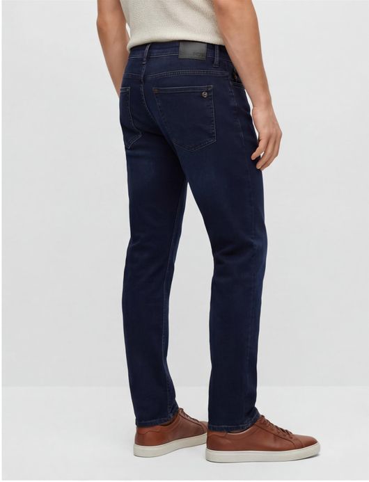 Boss orange jeans slim fit donkerblauw katoen