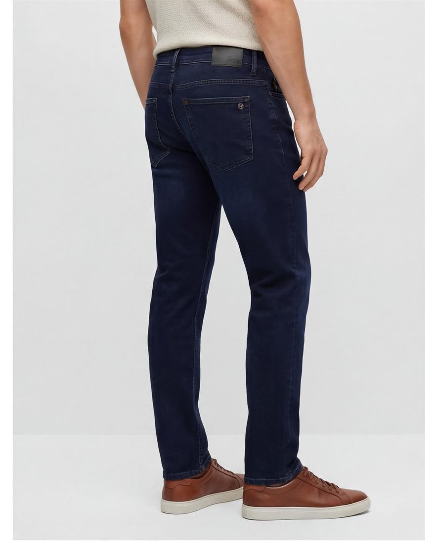 Boss orange jeans slim fit donkerblauw katoen