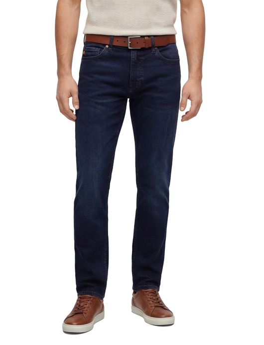Boss orange jeans slim fit donkerblauw katoen