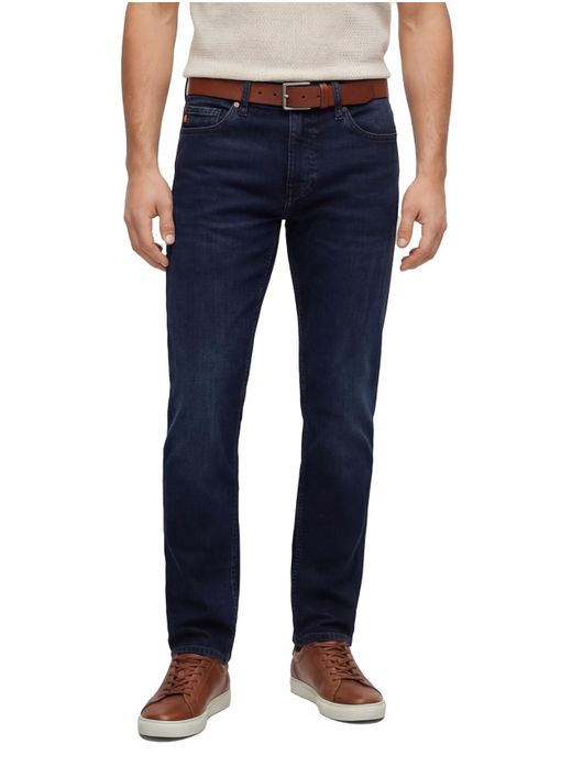 Boss orange jeans slim fit donkerblauw katoen