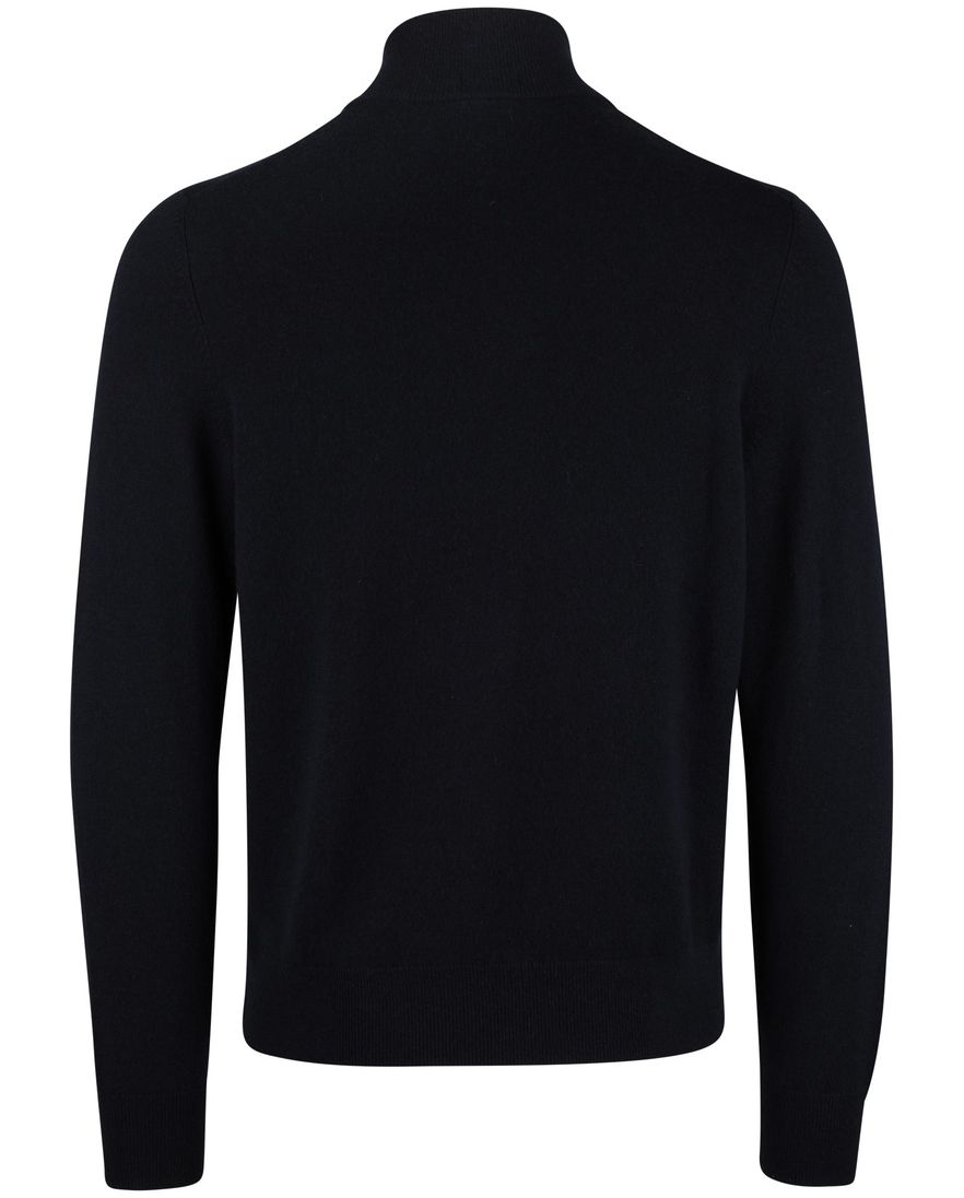 BOSS Black half zip donkerblauw effen