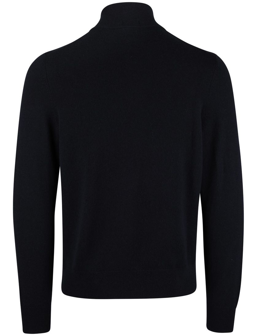 Effen half zip BOSS Black donkerblauw