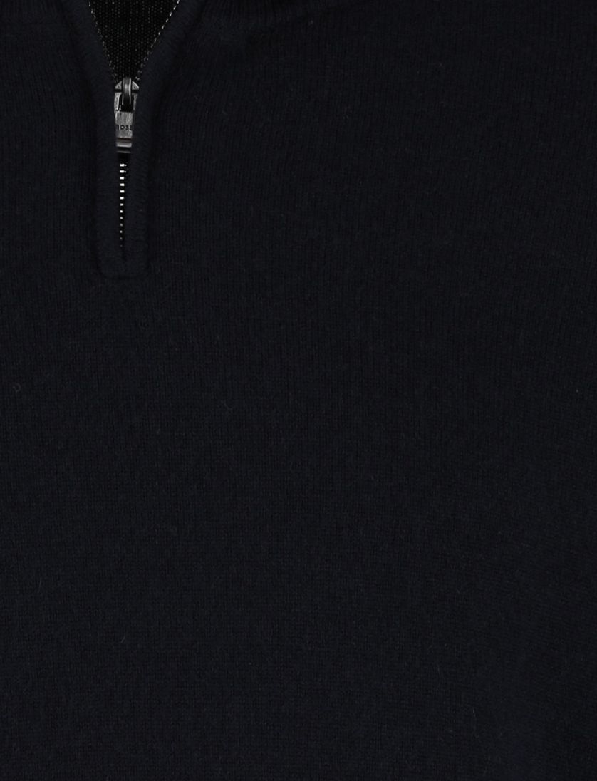 Effen half zip BOSS Black donkerblauw