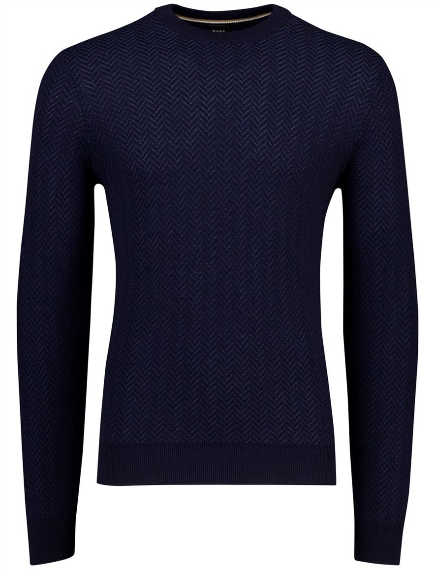 Boss Black Habito trui navy gebreid effen