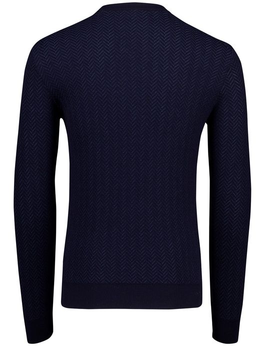 Boss Black Habito trui navy gebreid effen