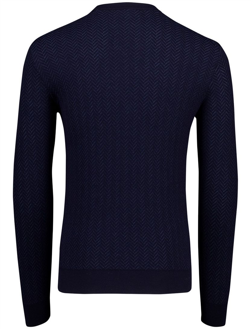 Boss Black Habito trui navy gebreid katoen