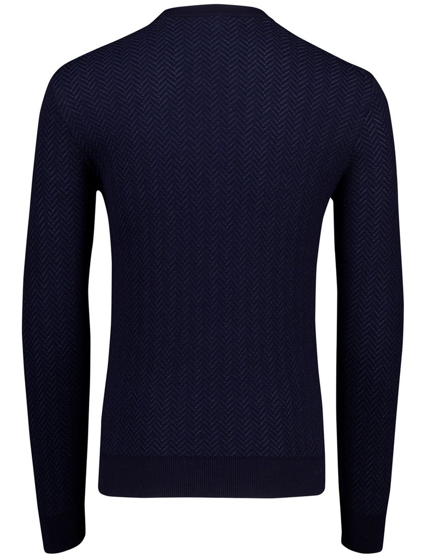 Boss Black Habito trui navy gebreid katoen