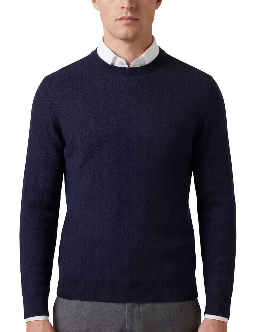 Boss Black Habito trui navy gebreid effen