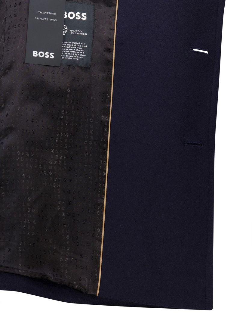 Boss Black h-hyde wollen winterjas donkerblauw
