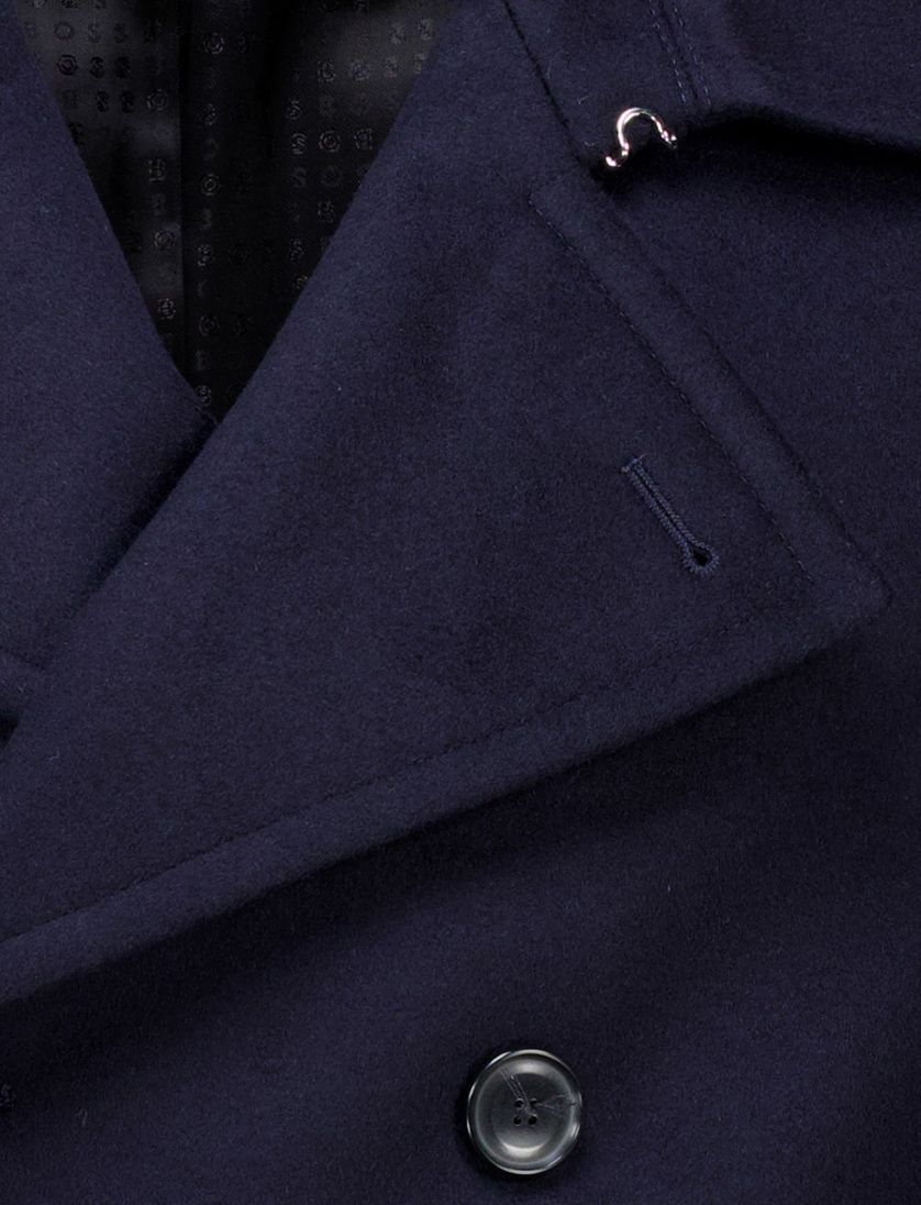 Boss Black h-hyde wollen winterjas donkerblauw