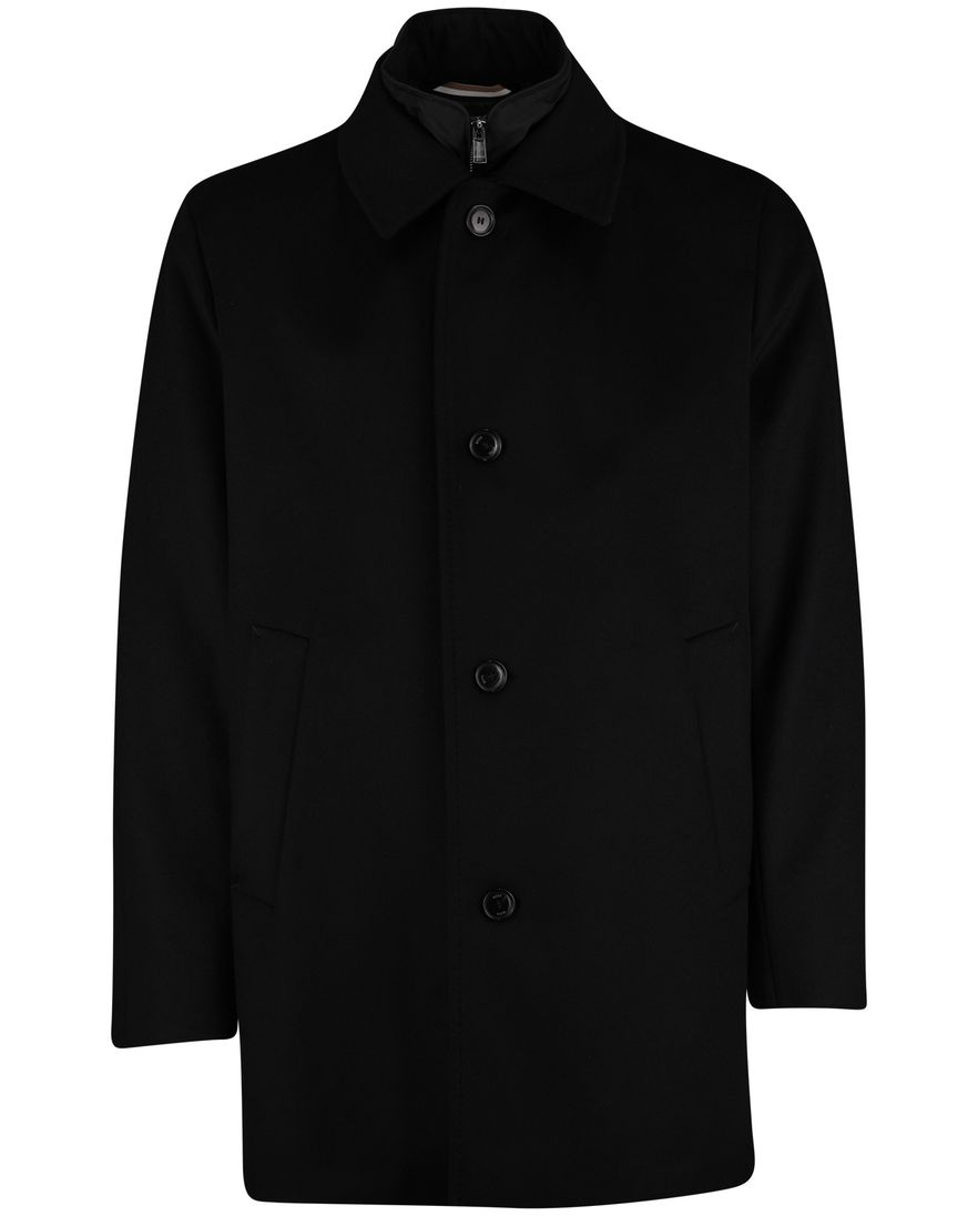 Winterjas Boss Black zwart wol